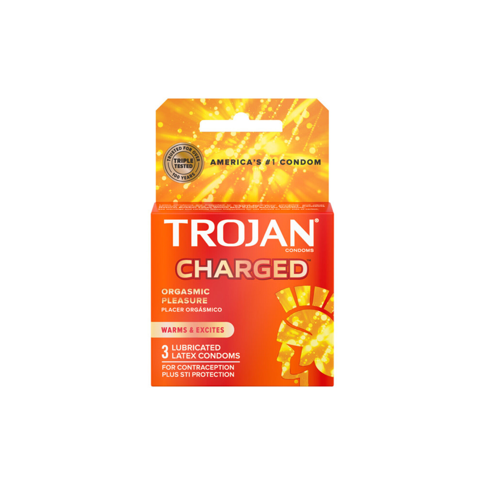 Trojan Condoms Trojan Intensified Charged Orgasmic Pleasure Condoms 3pk