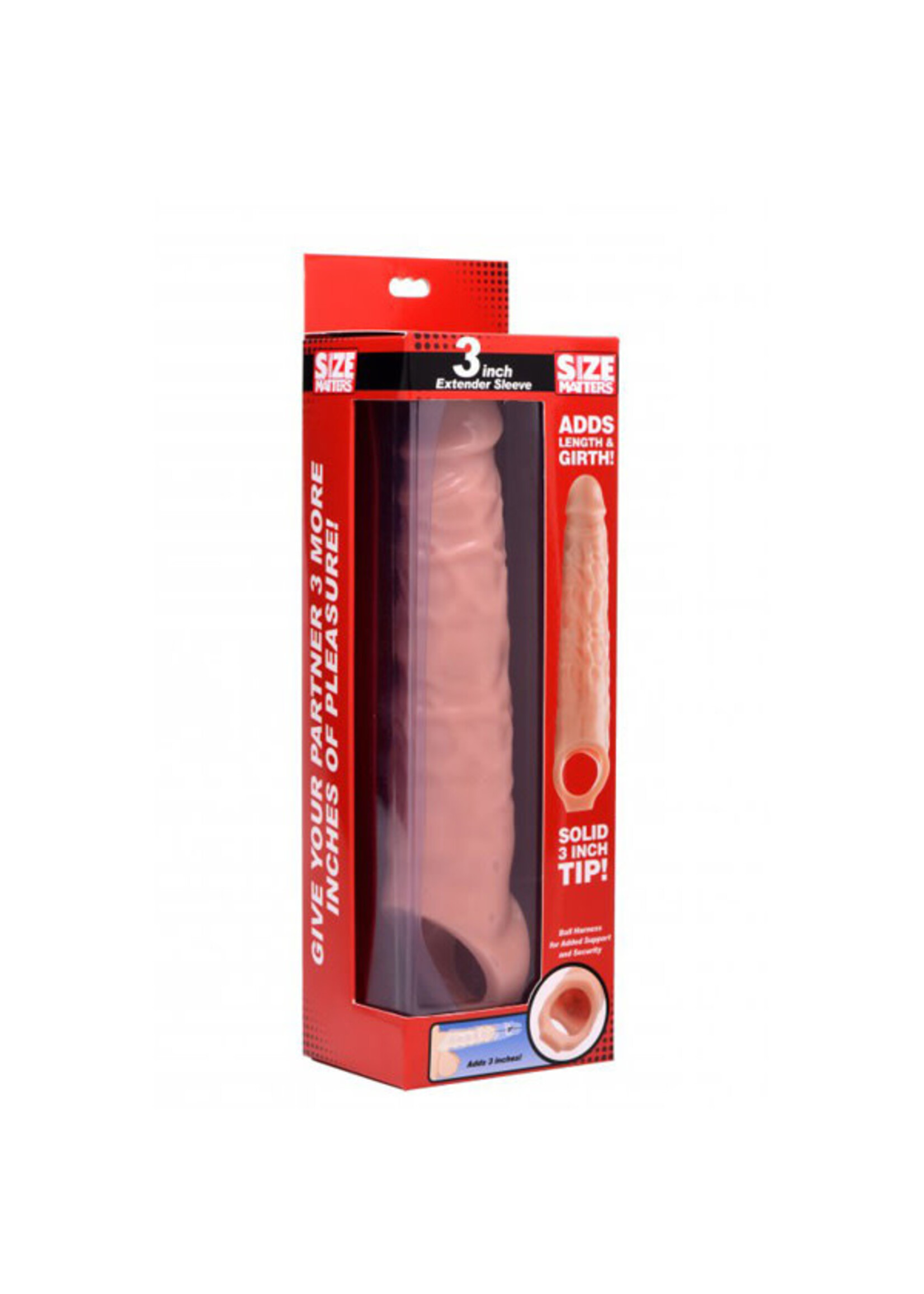 XR Brands Size Matters Size Matters 3 Inch Penis Extender Sleeve - Flesh