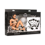 XR Brands Master Series Hook Up 10 Piece Plush Bondage Set - Black