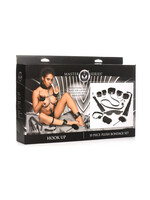 XR Brands Master Series Hook Up 10 Piece Plush Bondage Set - Black