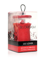 XR Brands inmi Lily Lover Sucking and Vibrating Clitoral Stimulator- Red