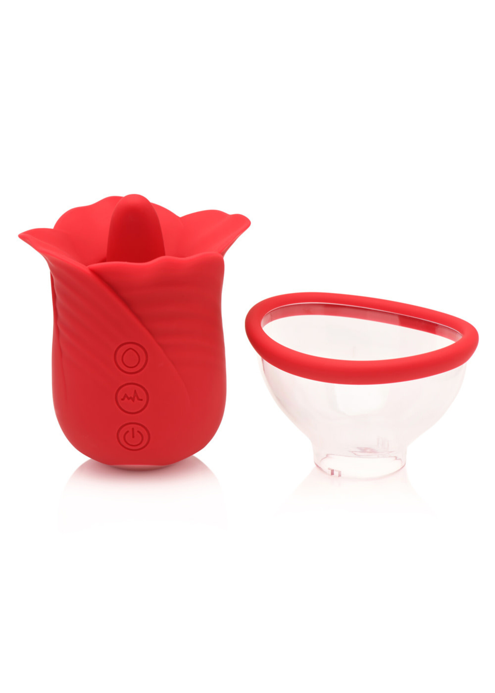 XR Brands inmi Lily Lover Sucking and Vibrating Clitoral Stimulator- Red