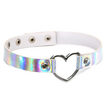 Touch of Fur Holographic Heart Collar - Silver