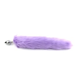 Touch of Fur 17"-18" Lavender Faux Fur Tail on Large Stainless Steel Plug