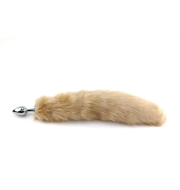 Touch of Fur 17"-18" Tan Faux Fur on Medium Stainless Steel Plug