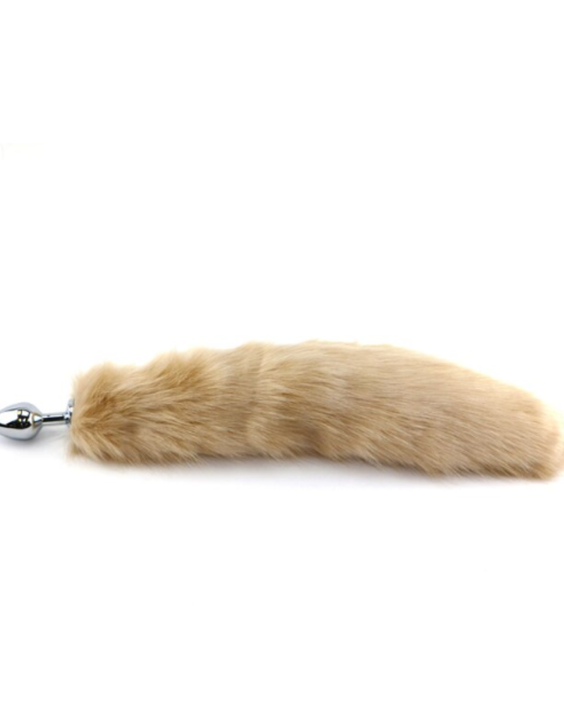 Touch of Fur 17"-18" Tan Faux Fur on Medium Stainless Steel Plug