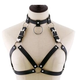 Touch of Fur Adjustable Heart Harness - Black