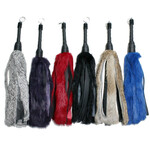 Touch of Fur 16" Rabbit Fur and Leather Flogger Red