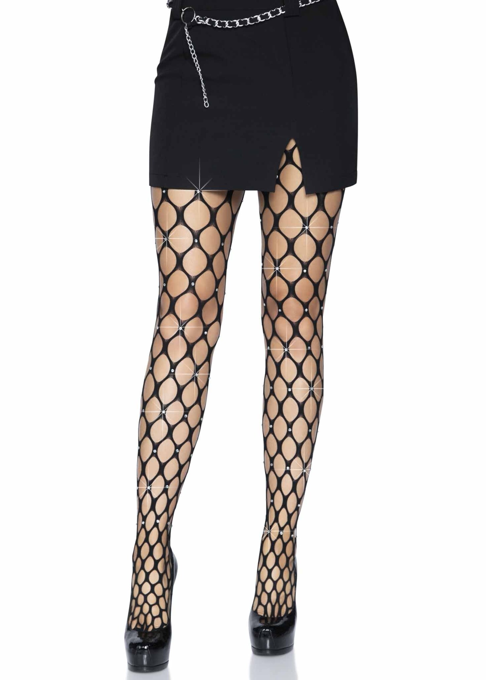Leg Avenue Rhinestone Pothole Net Tights - O/S