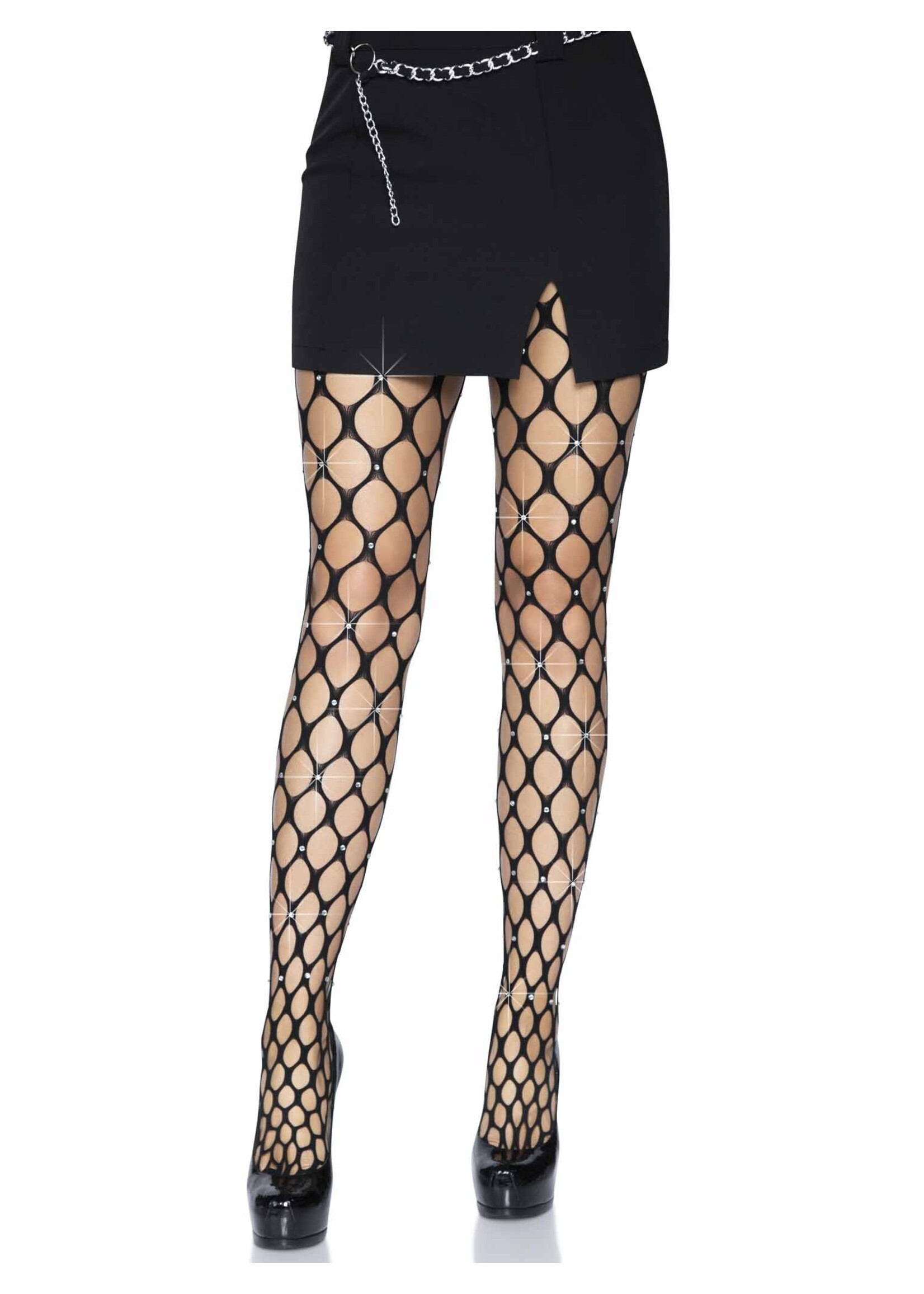 Leg Avenue Rhinestone Pothole Net Tights - O/S