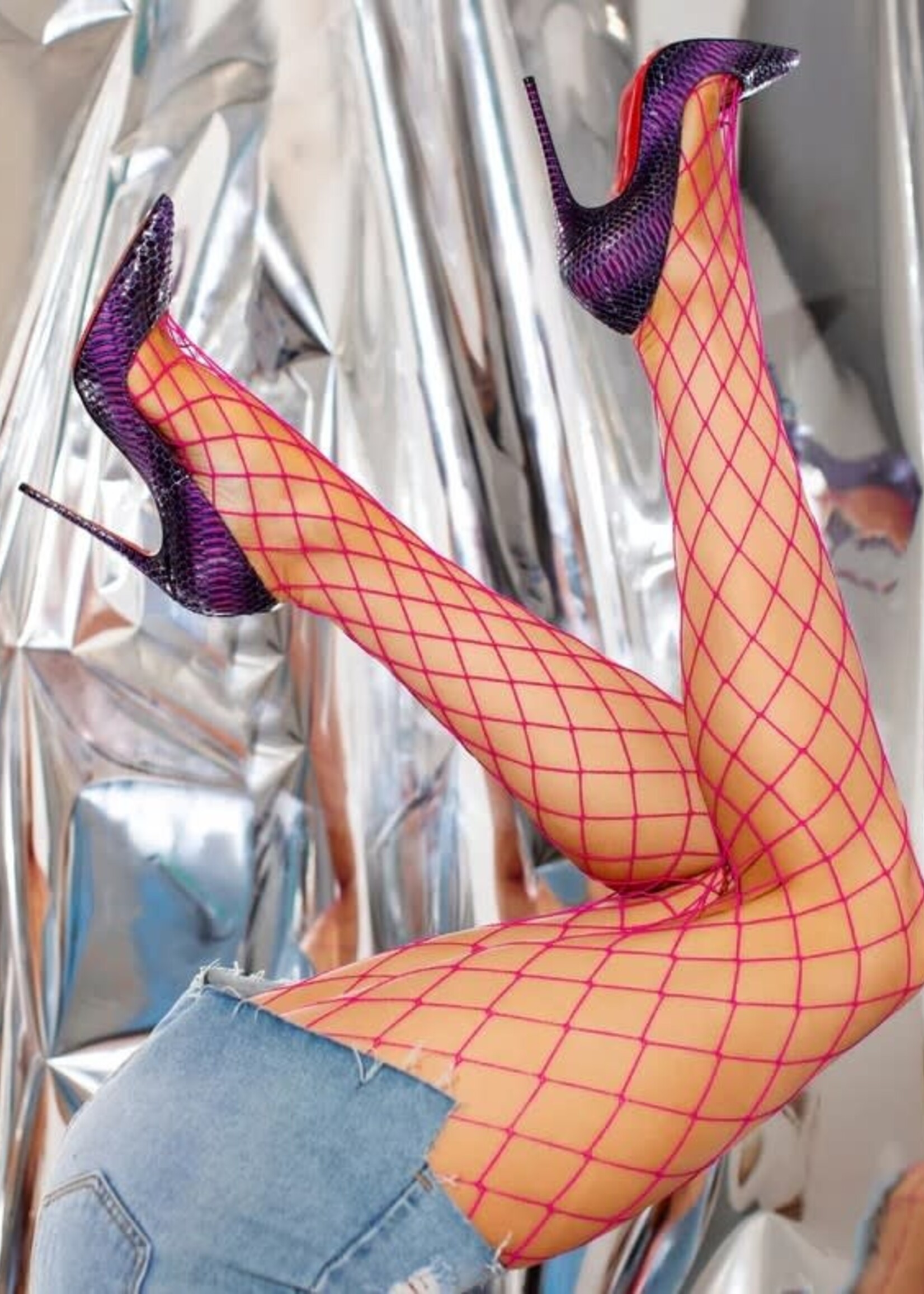 Leg Avenue Spandex Diamond Net Tights - O/S