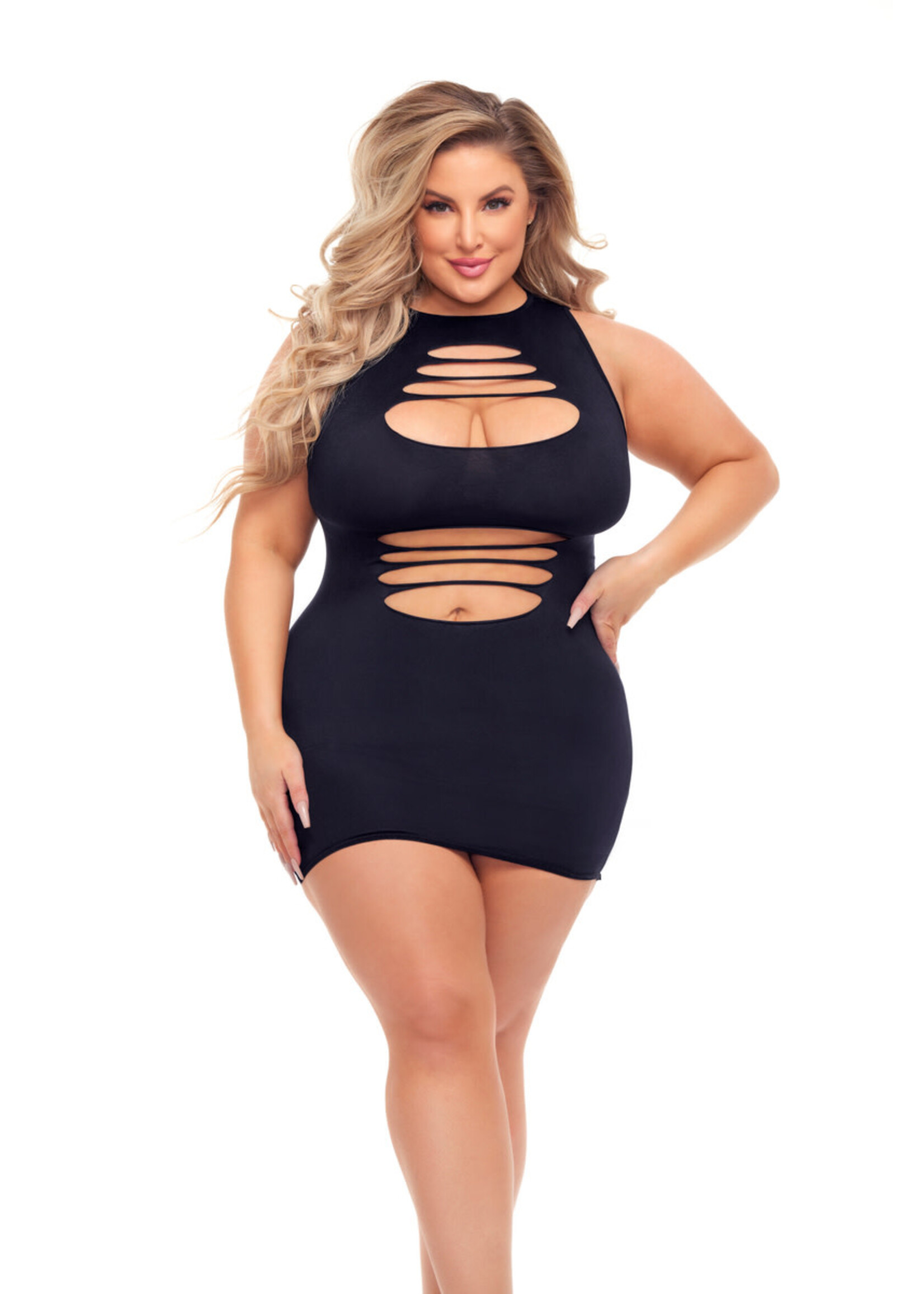 Pink Lipstick Can't Commit Dress - Curvy Queen Size