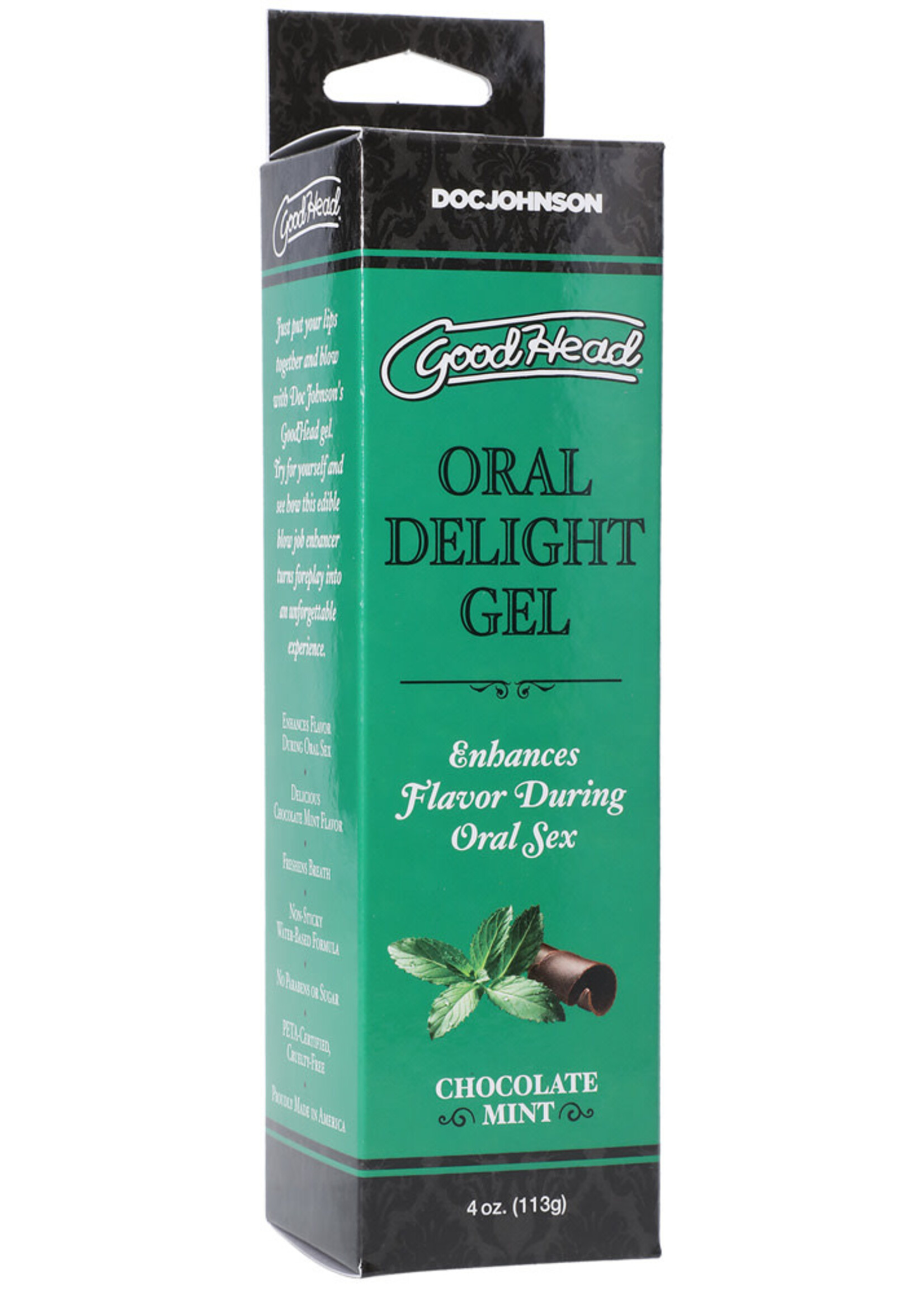 Doc Johnson GoodHead Oral Delight Gel - 4 oz Chocolate Mint