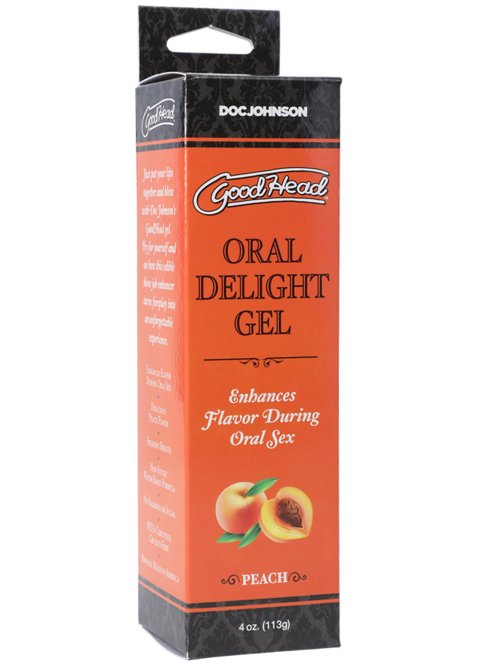 Doc Johnson GoodHead Oral Delight Gel - 4 oz Peach