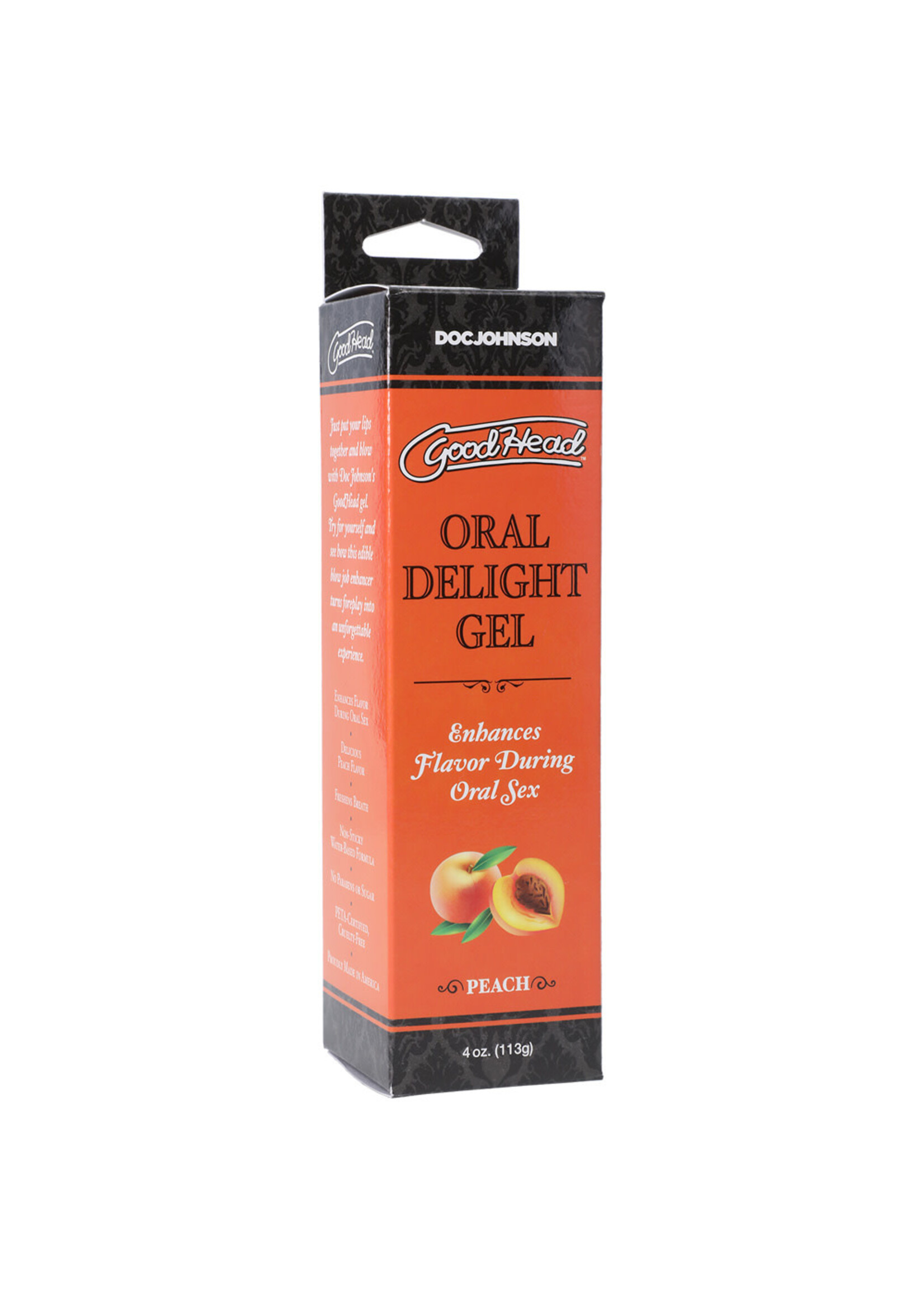 Doc Johnson GoodHead Oral Delight Gel - 4 oz Peach