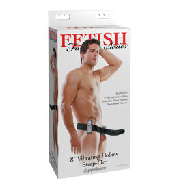 Pipedream Fetish Fantasy Series 8-Inch Vibrating Hollow Strap-on - Black