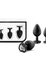 Blush Novelties Luxe - Bling Plugs Training Kit - Black With White Gems