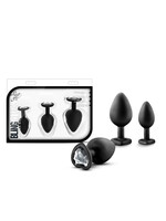 Blush Novelties Luxe - Bling Plugs Training Kit - Black With White Gems
