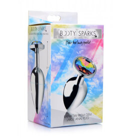 XR Brands Booty Sparks Rainbow Prism Gem Anal Plug - Large