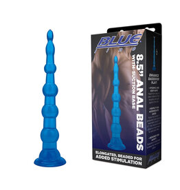 Blue Line Blue Line C & B 8.5" Anal Beads w/Suction Base - Jelly Blue