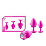 Blush Novelties Luxe - Bling Plugs Training Kit - Pink With White Gems