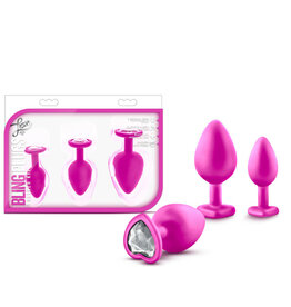 Blush Novelties Luxe - Bling Plugs Training Kit - Pink With White Gems