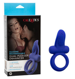 Calexotics Calexotics Silicone Rechargeable Dual Pleasure Enhancer Cock Ring - Blue