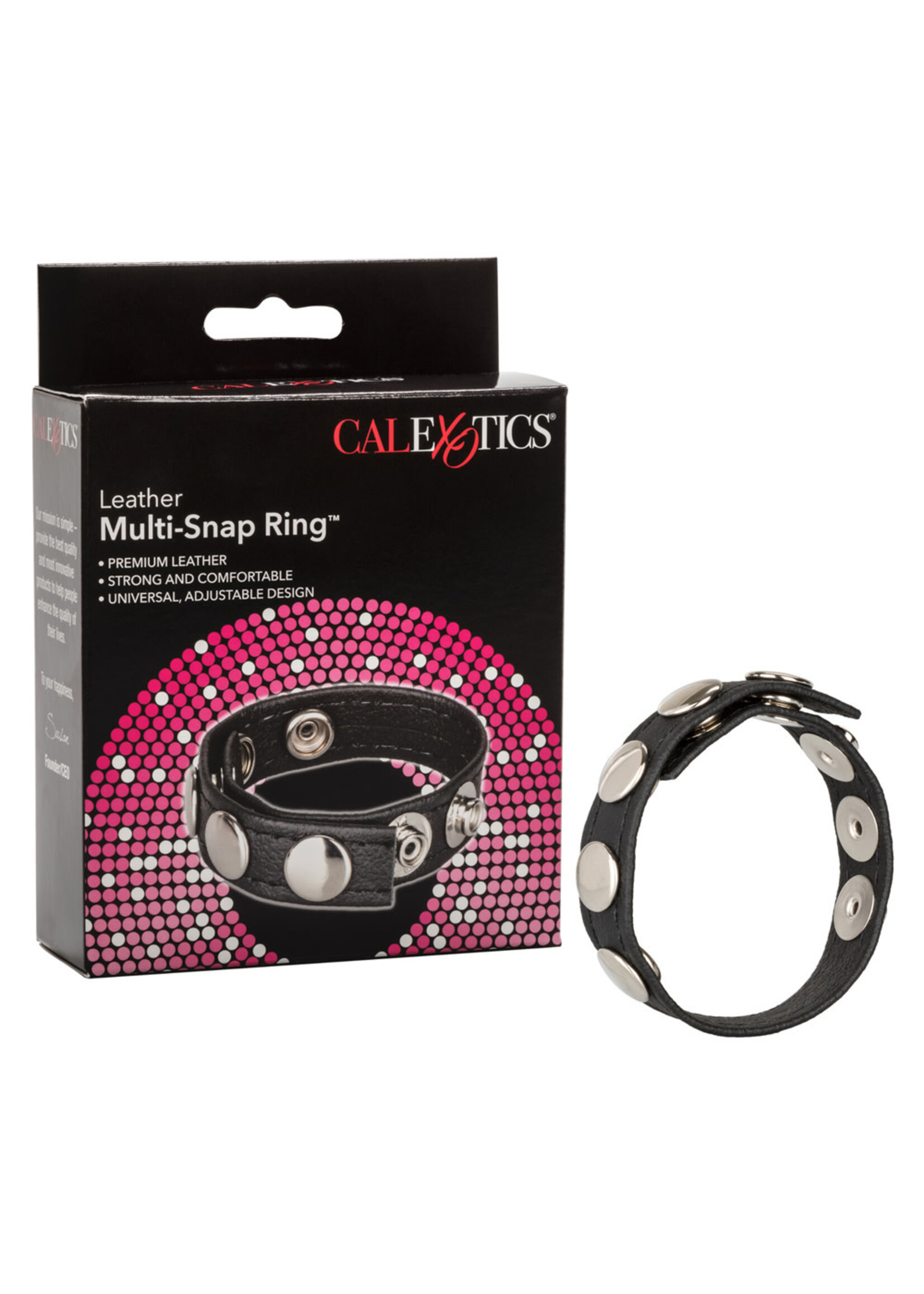 California Exotic Novelties Leather Multi-Snap Ring