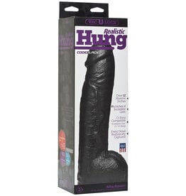 Doc Johnson Vac U Lock Codeblack Realistic Hung Cock With Balls Attachment Black 12 Inch