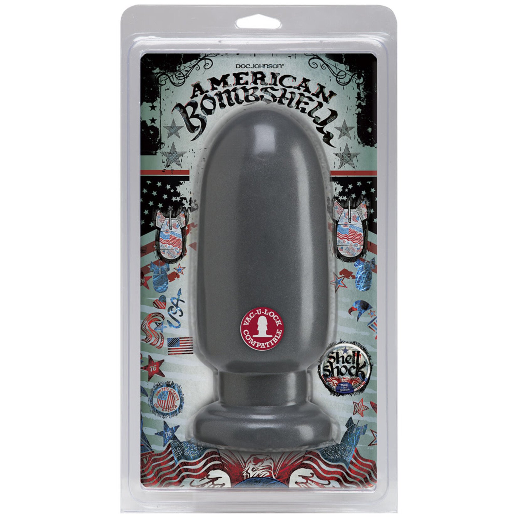Doc Johnson American Bombshell - Shell Shock Anal Plug - Large - Gun Metal