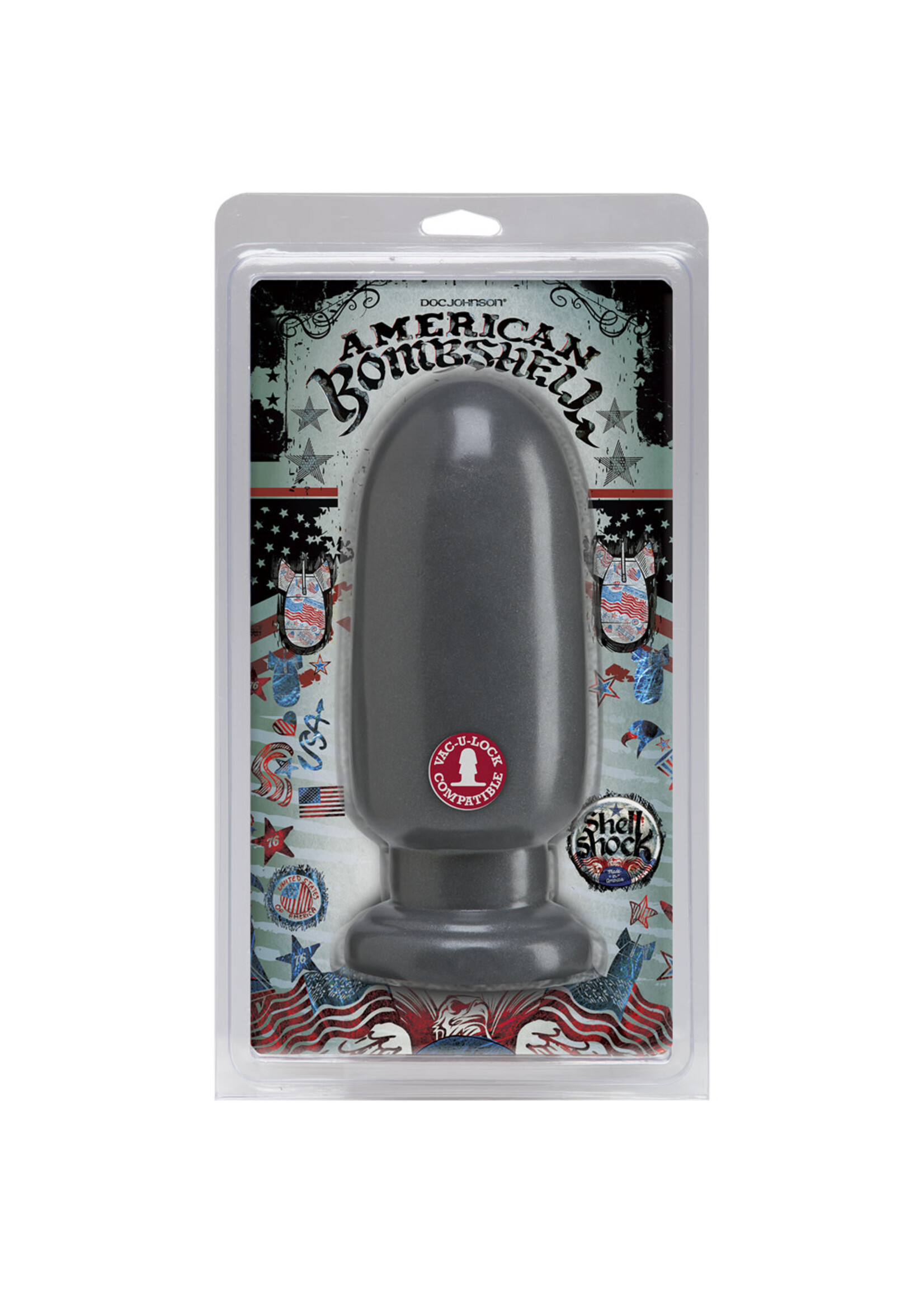 Doc Johnson American Bombshell - Shell Shock Anal Plug - Large - Gun Metal