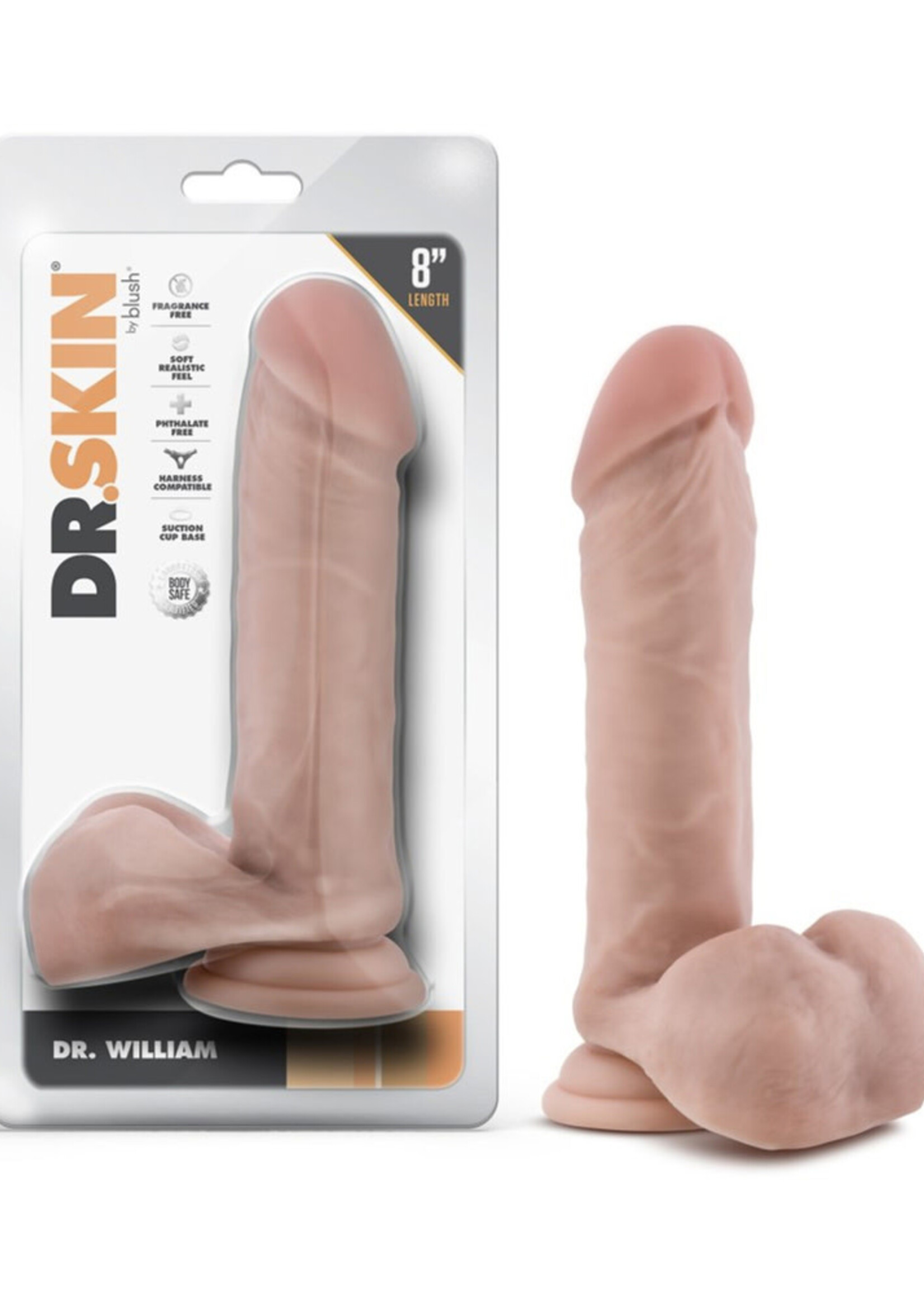 Blush Novelties Dr. Skin - Dr. William - 8 Inch Dildo With Balls