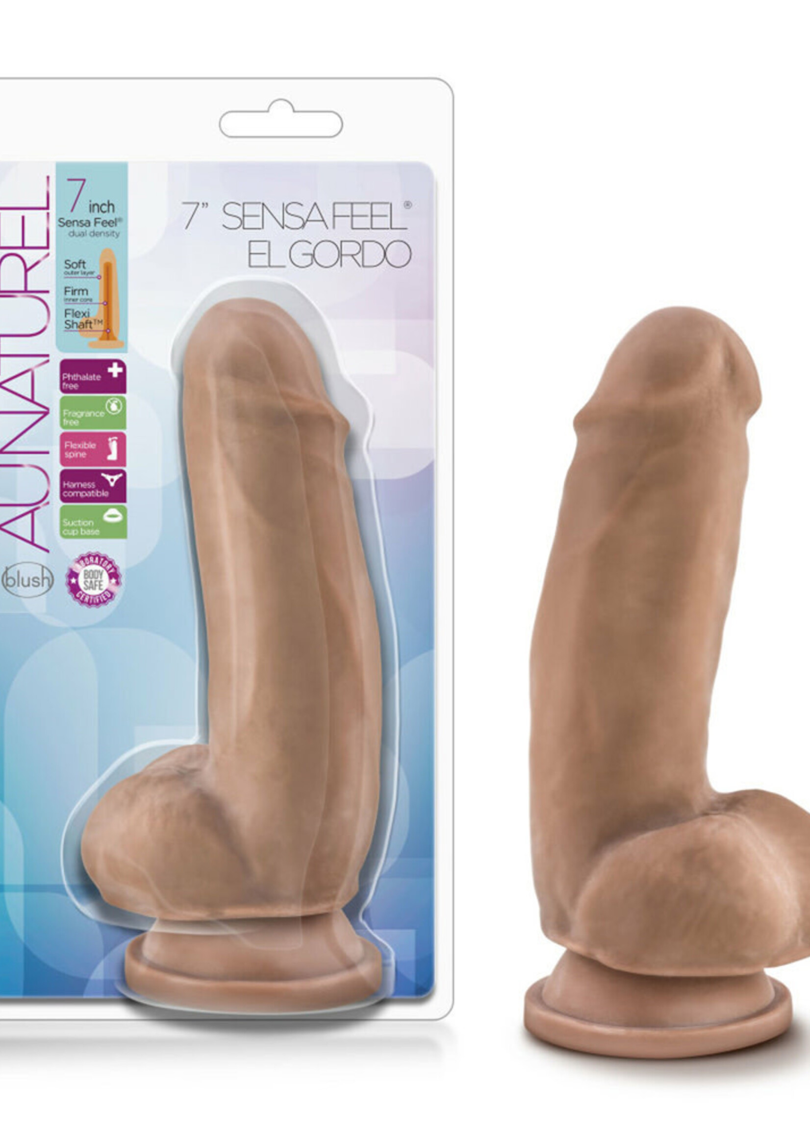 Blush Novelties Au Naturel 7 Inch Sensa Feel Fat Boy