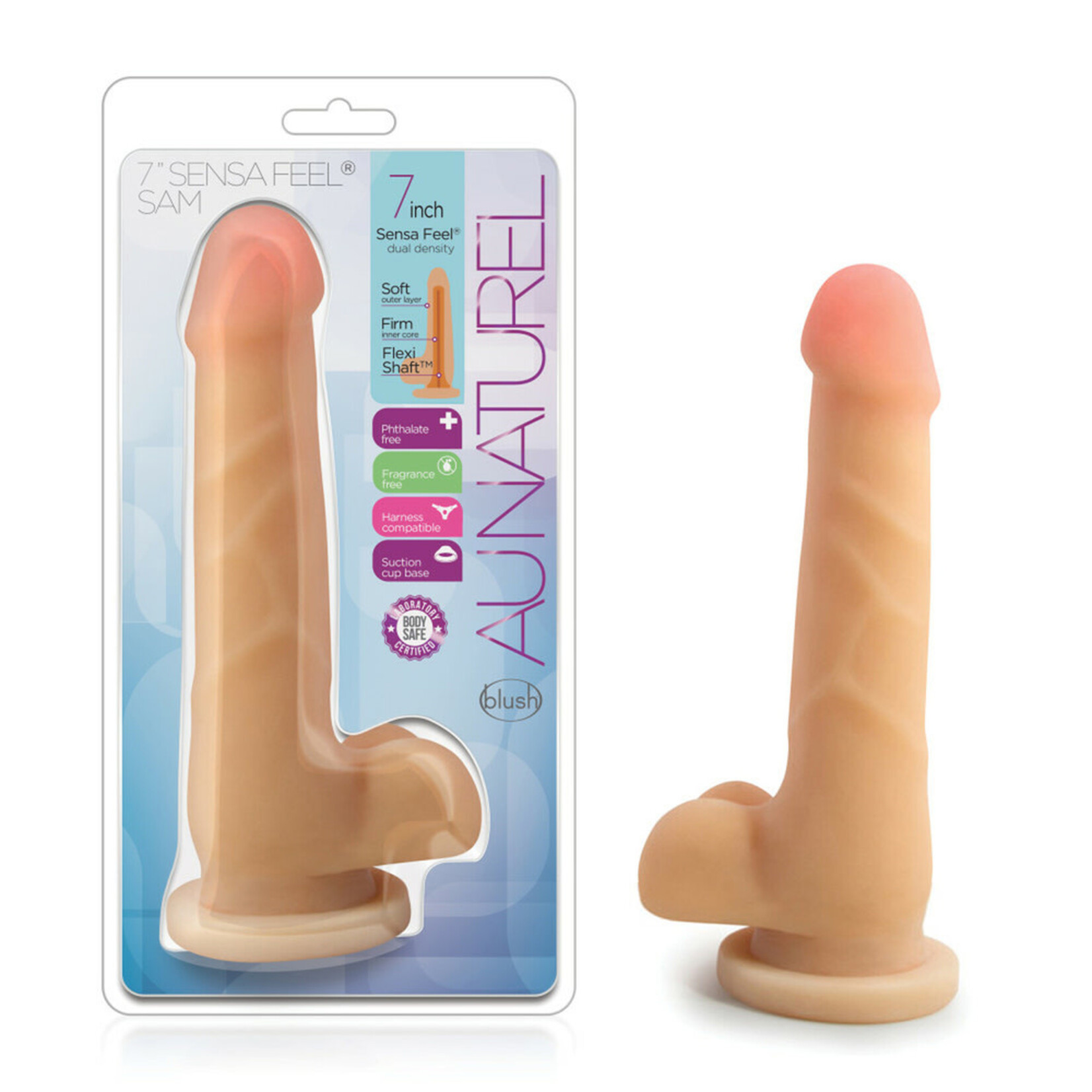 Blush Novelties Au Naturel 7" Sensa Feel Dong