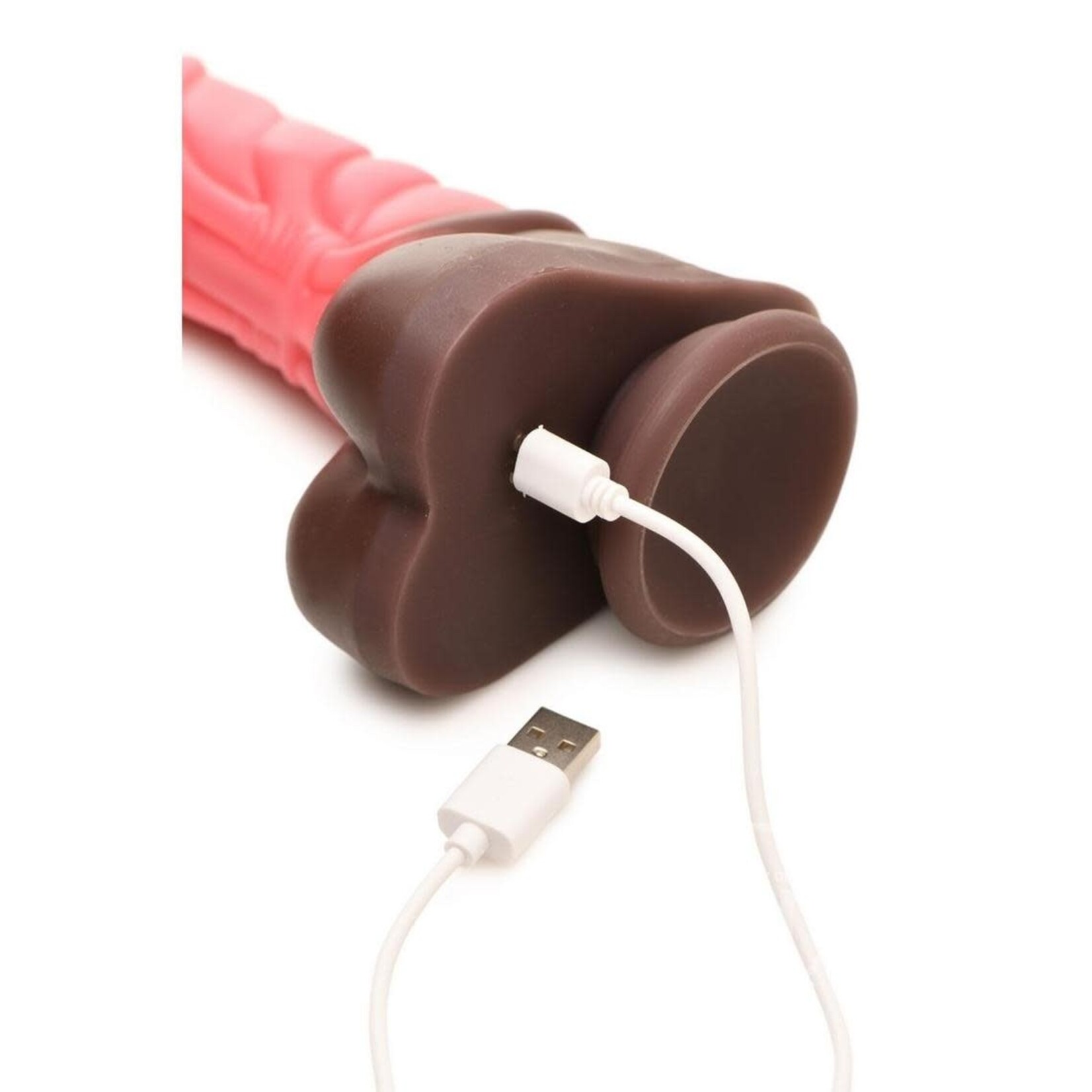 XR Brands Creature Cocks Creature Cocks Deluxe Centaur Thrusting & Vibrating Rechargeable Silicone Dildo - Pink/Brown