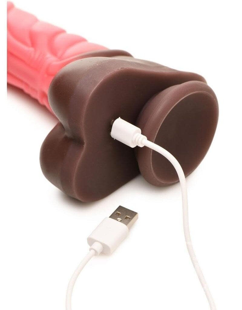 XR Brands Creature Cocks Creature Cocks Deluxe Centaur Thrusting & Vibrating Rechargeable Silicone Dildo - Pink/Brown