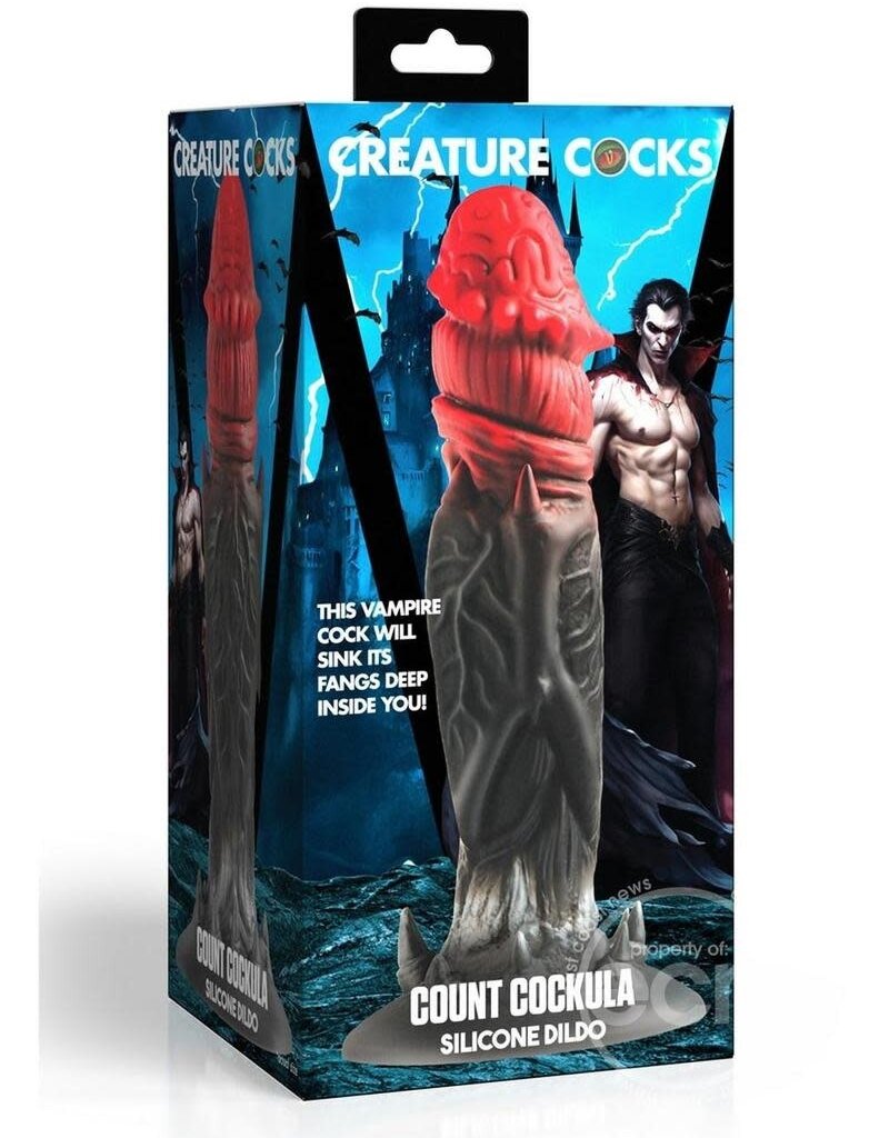 XR Brands Creature Cocks Creature Cocks Count Cockula Silicone Dildo - Black/Red