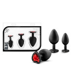 Blush Novelties Luxe - Bling Plugs Training Kit - Black With Red Gems