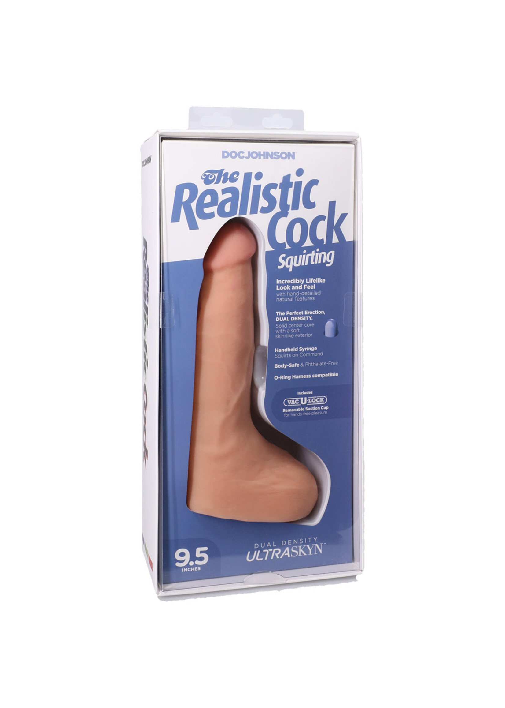 Doc Johnson The Realistic Cock Squirting Cock Ultraskyn 9.5" With Balls