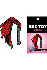 Wood Rocket Flogger Enamel Pin - Red/Grey