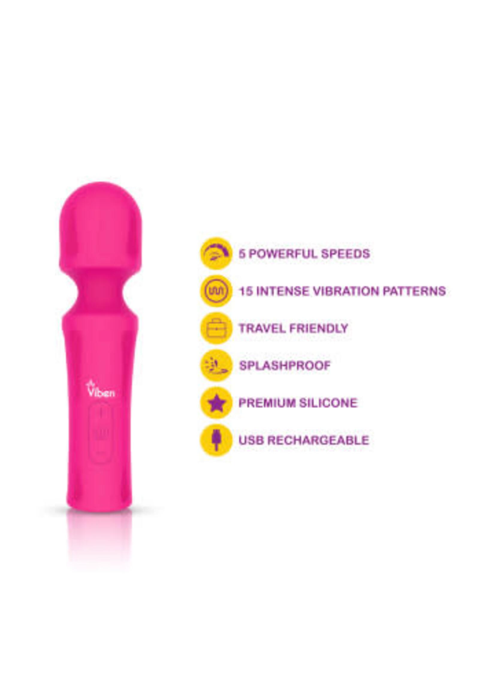 Viben Mighty Muse - Hot Pink - Powerful Personal Wand - Massager