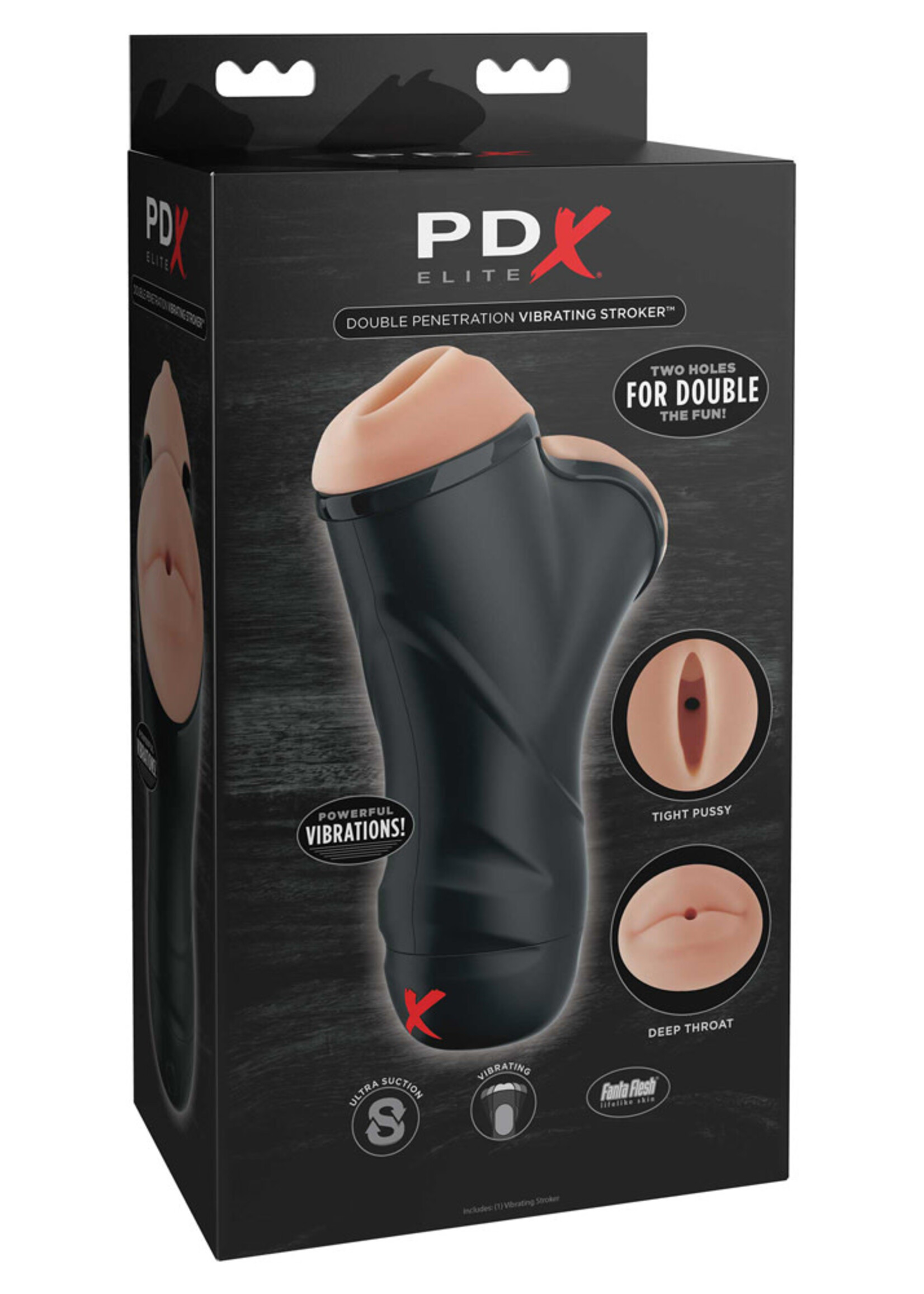 Pipedream PDX Elite Double Penetration Vibrating Stroker