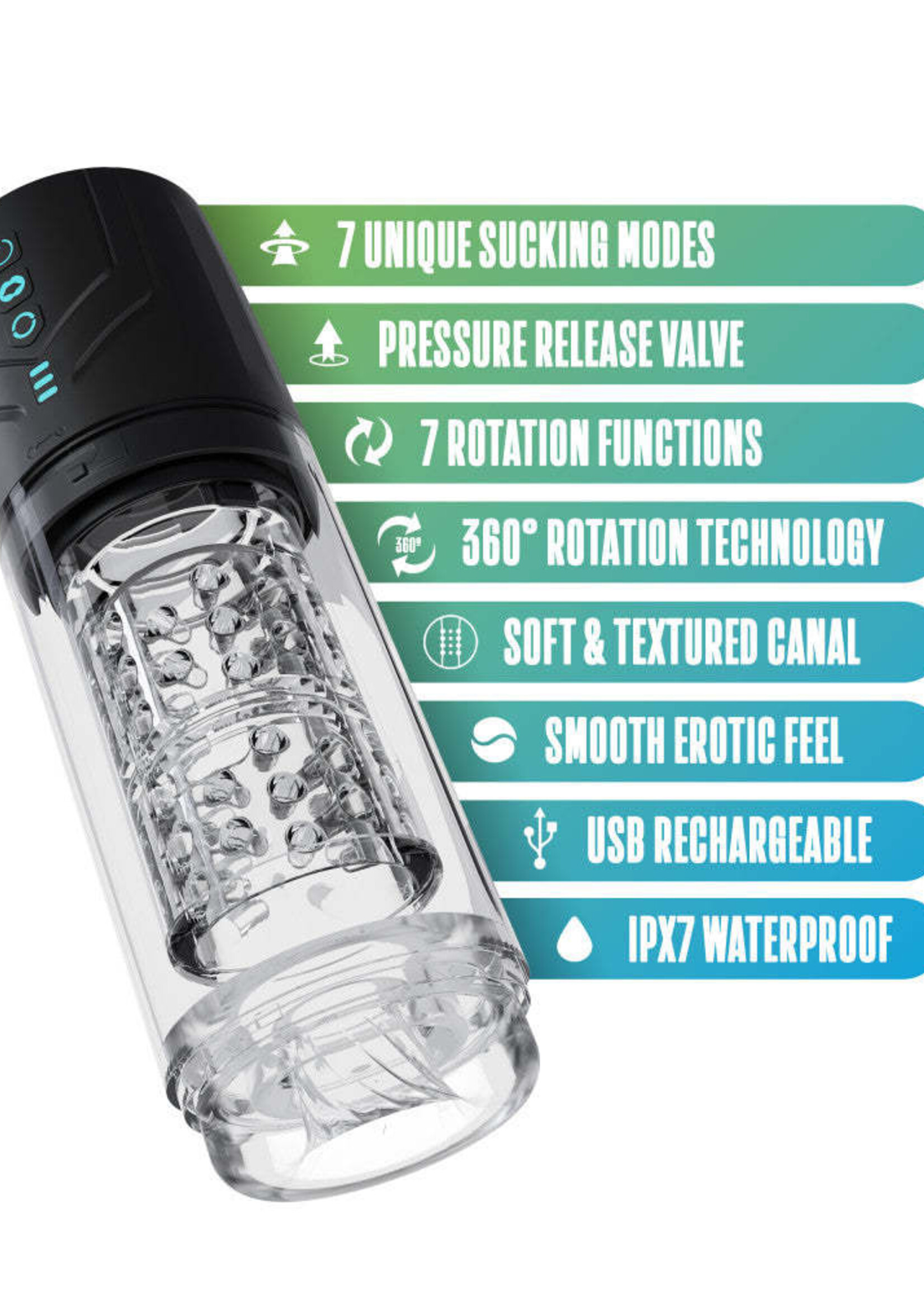 Blush Novelties M for Men Whirlwind Pro Black