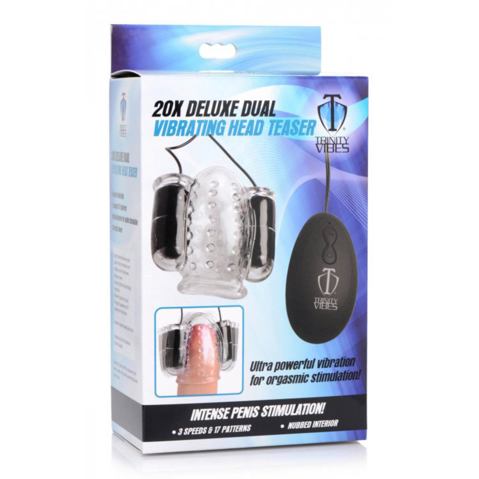 XR Brands Trinity Vibes Trinity 4 Men 20X Deluxe Dual Vibrating Head Teaser