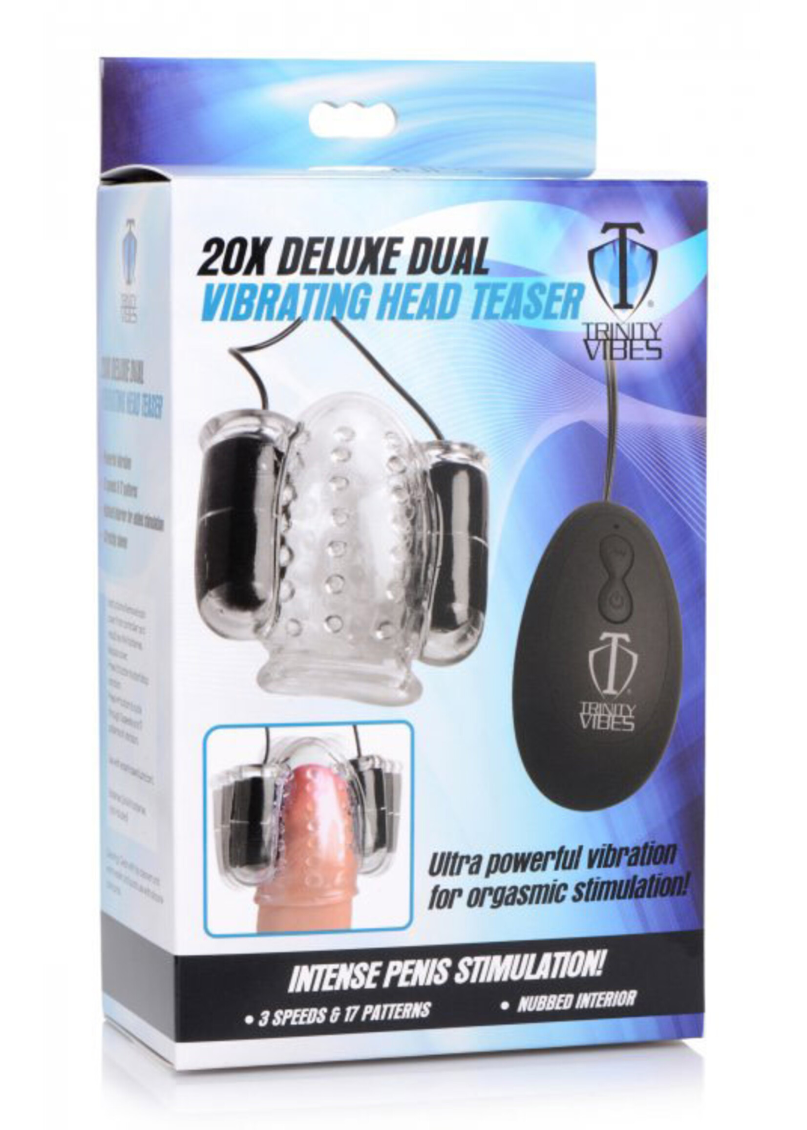 XR Brands Trinity Vibes Trinity 4 Men 20X Deluxe Dual Vibrating Head Teaser