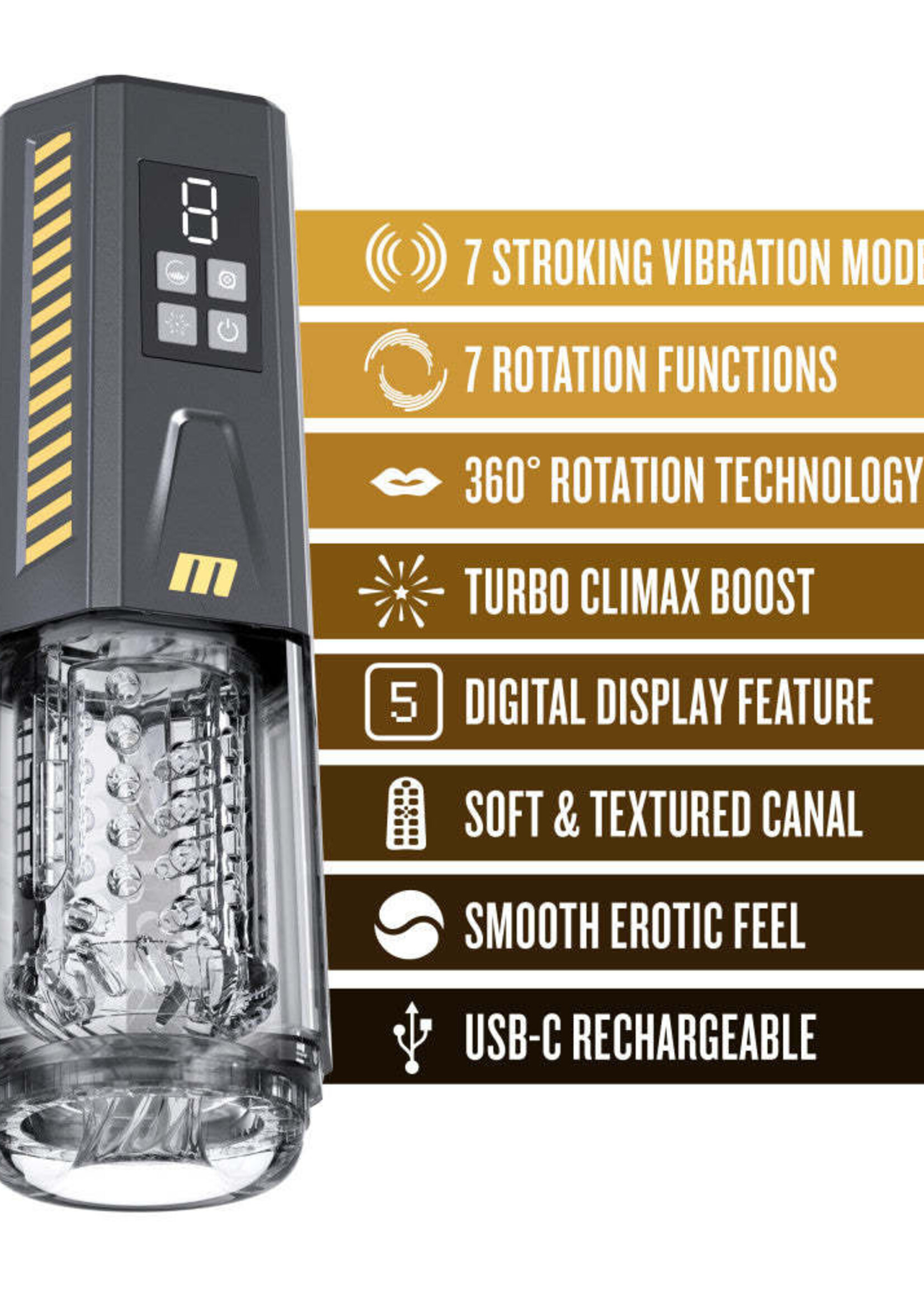 Blush Novelties M For Men Spinmaster Pro Grey