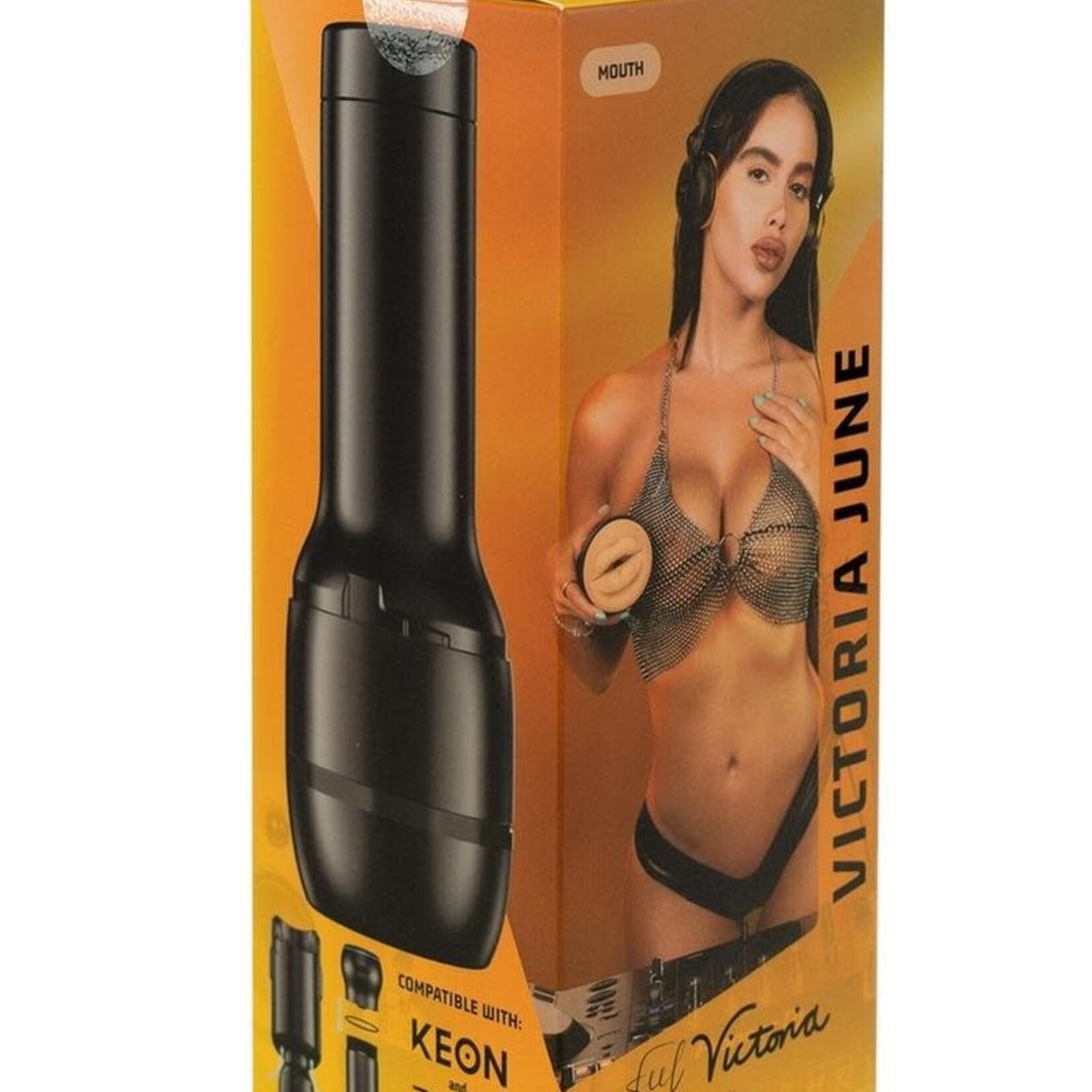 KIIROO Kiiroo Feel Victoria June Stroker Interactive Mouth Masturbator - Black/Vanilla