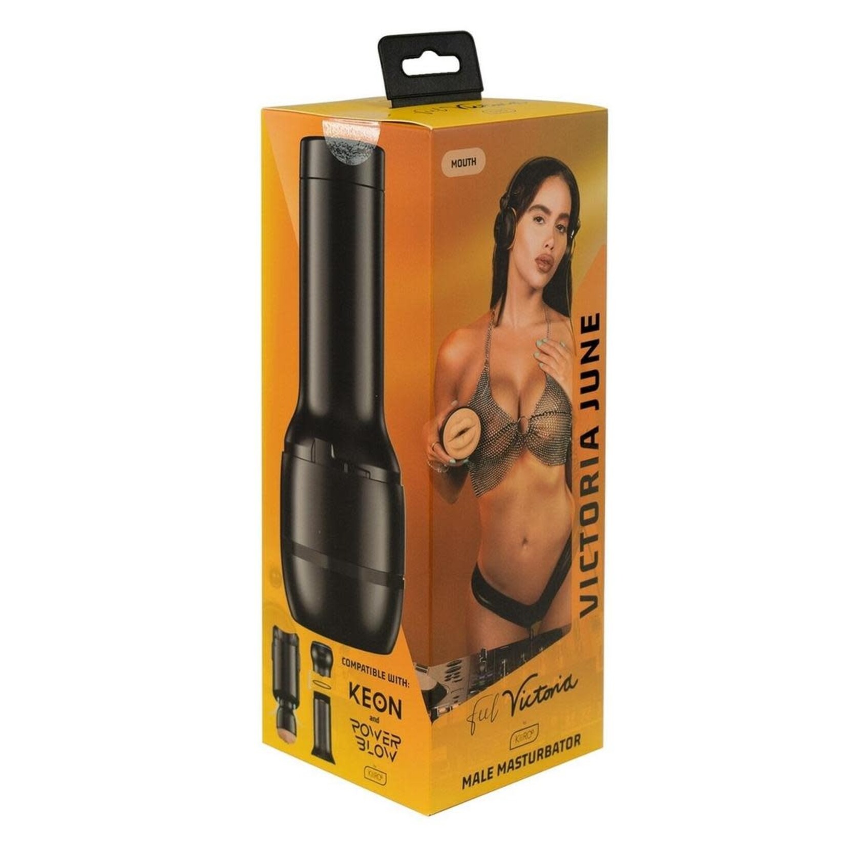 KIIROO Kiiroo Feel Victoria June Stroker Interactive Mouth Masturbator - Black/Vanilla