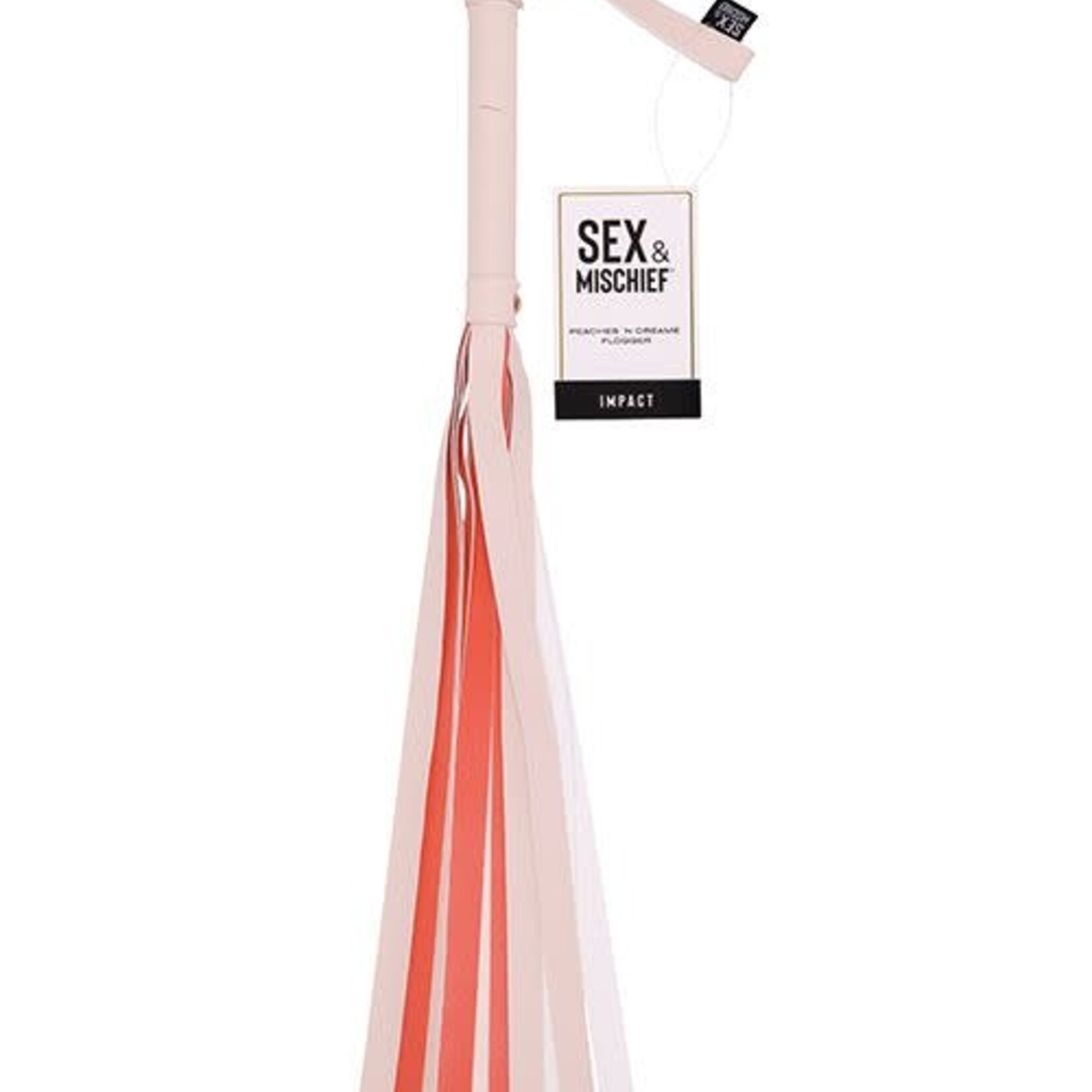Sportsheets Sex & Mischief Peaches ‘n CreaMe Stripe Flogger - Ivory/Orange