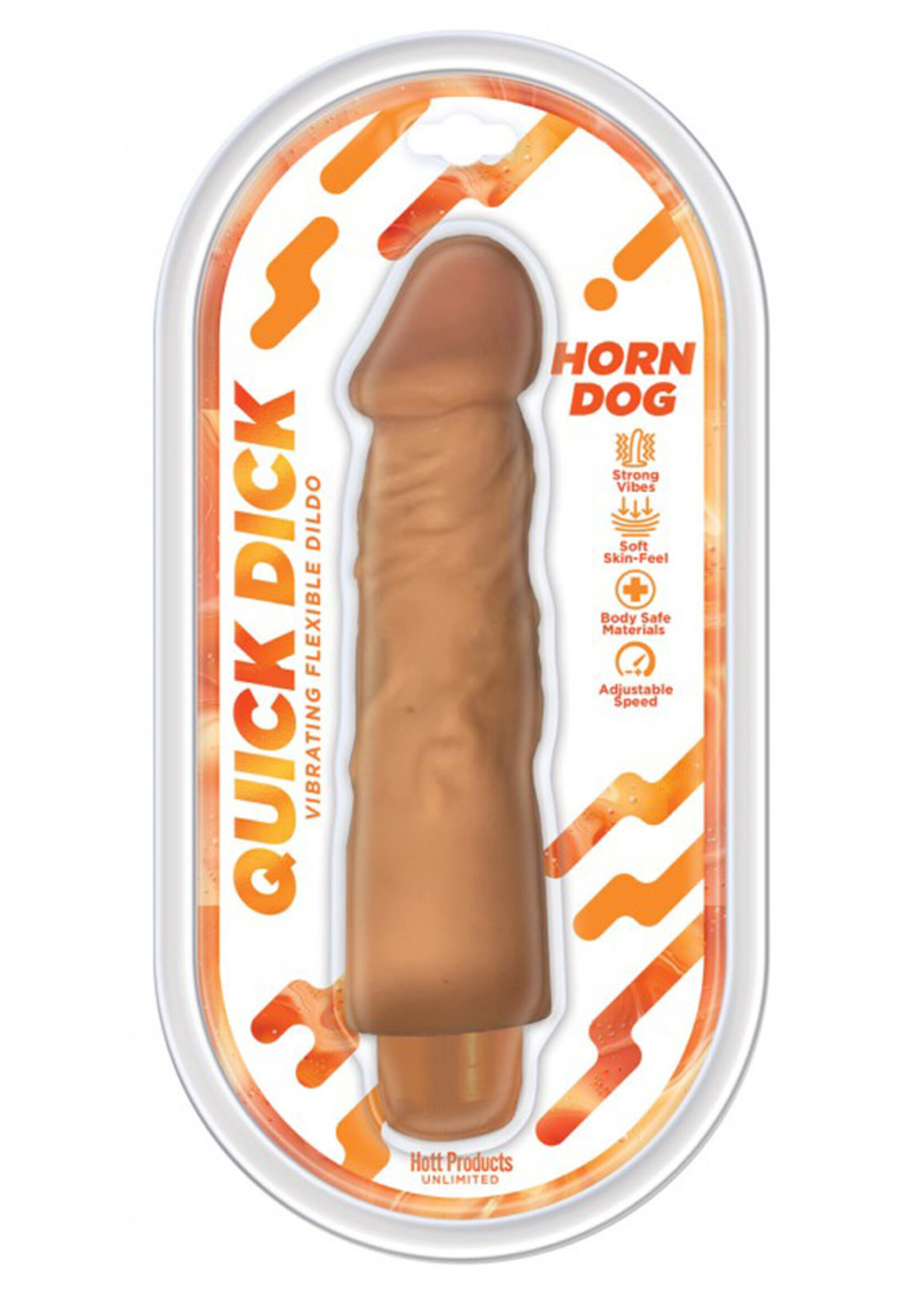 HOTT PRODUCTS Quick Dick Horn Dog Vibrating Dildo